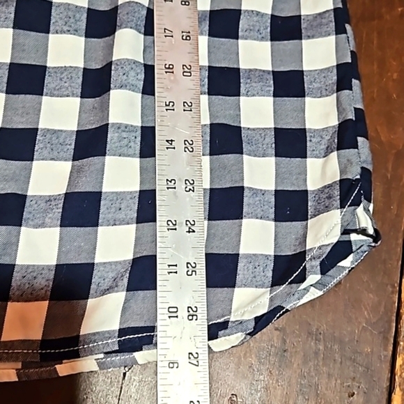 J Crew Factory | Navy and White Checked Perfect Fit Shirt - Picture 8 of 9